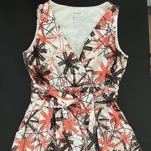 Banana Republic V neck wrap tie waist midi dress size 8